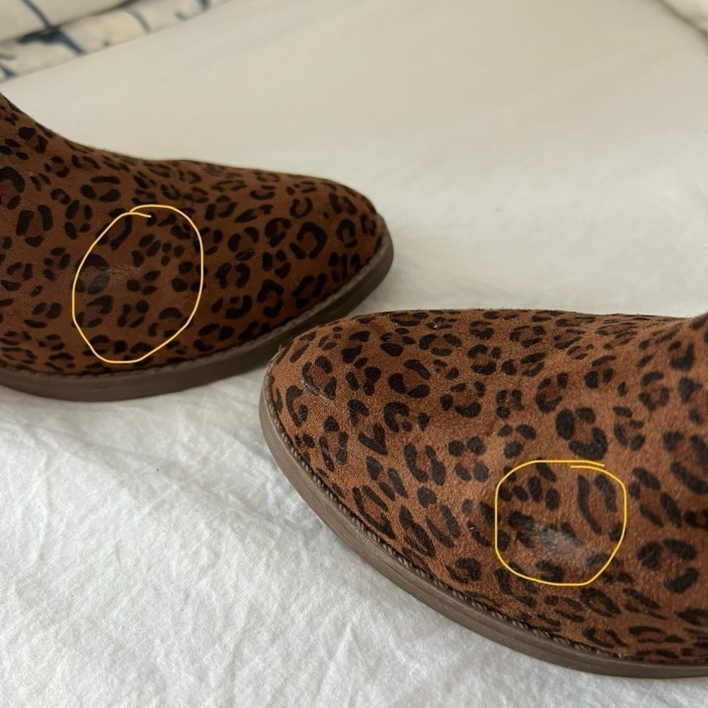 Time And Tru Brown Leopard Print Booties Size 8 - image 8